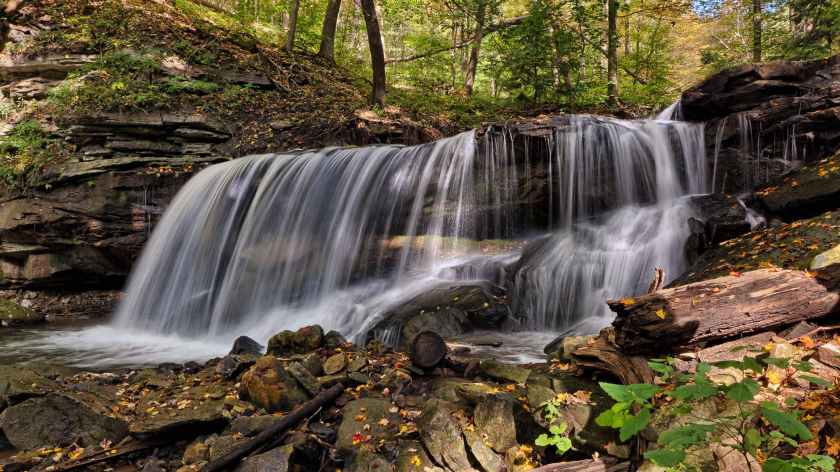 water falls in time lapse photography